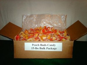 15-LB BOX OF OLD FASHION PEACH BUDS CANDY